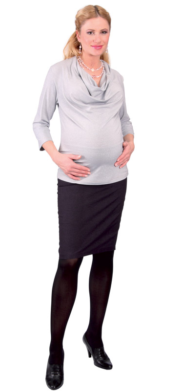 Těhotenské tričko Rialto Roisin šedá lurex 0273 Dámská velikost: 38