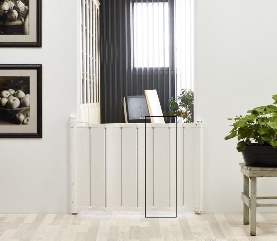 Baby Dan Prodloužení zábrany Babydan Guard Me o 24 cm" "Barva:bílé|Druh zábrany:zábrana na schody|Materiál:kovové/plastové|Určení zábrany:bytové|