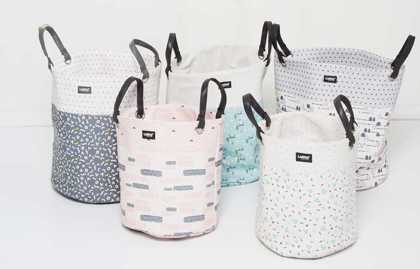 LUMA Koš na hračky velký Luma Mixed White" "Vzor:Mixed White|