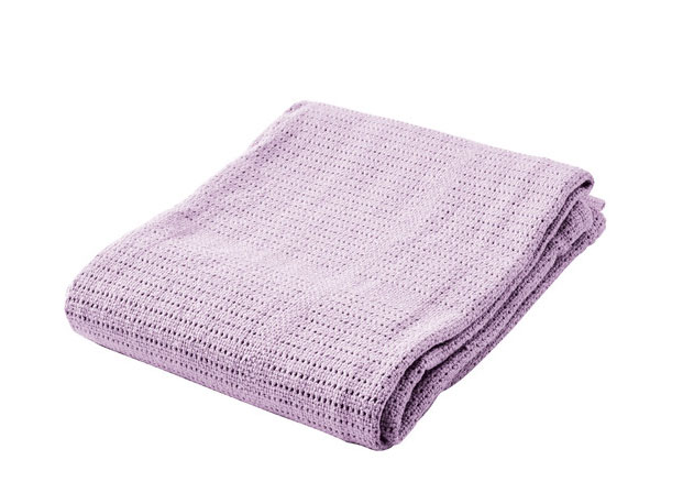 Baby Dan Dětská háčkovaná bavlněná deka Lila, 75x100cm" "Barva:růžové|Kategorie:Doplňky pro kojence|Materiál:100% bavlna|Značka:Baby Dan|