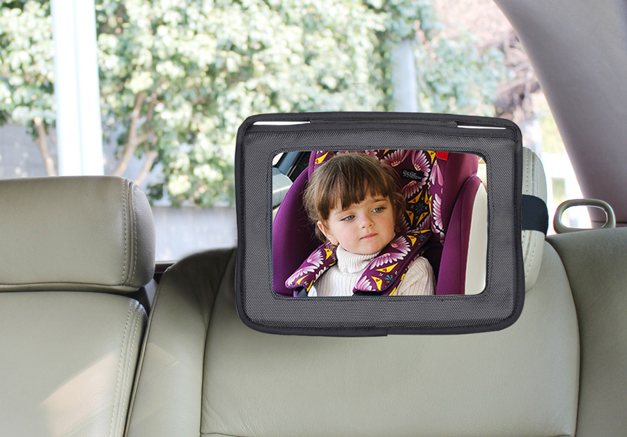 Baby Dan Držák tabletu a baby zrcadlo do auta, Lux Grey