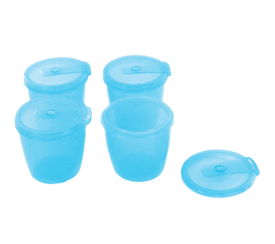 dBb Remond dBb Baby Snack, sada 4 misek, talíř, lžíce" "Barva:Tyrkysovo/Fialová|