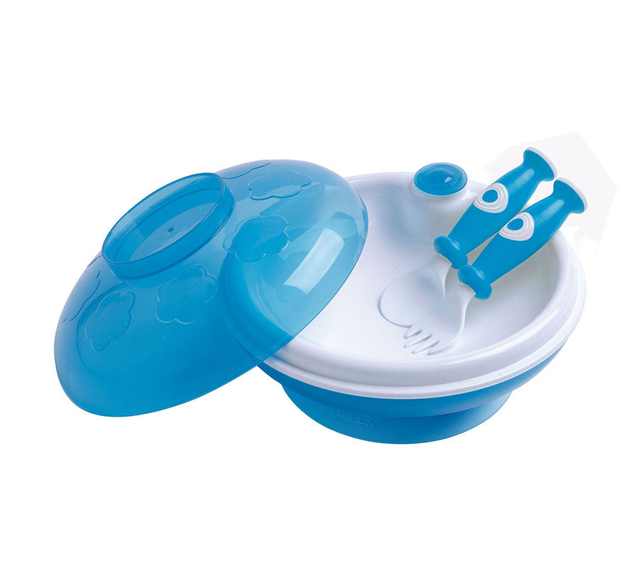 dBb Remond dBb Dětský ohřívací talíř s víkem modrý" "Barva:tyrkysová|