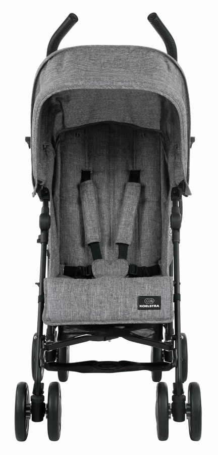 Koelstra Koelstra Golfový kočárek Simba T4 2026 Grey Melange" "Barva:jeansové|Brzda:ano|Délka rozloženého kočárku:76|Délka složeného kočárku:106|Hmotnost:7,2|Odpružení:ano|Počet kol:osmikolový|Průměr předních kol:15,2|Průměr zadních kol:15,2|Šířka rozlože