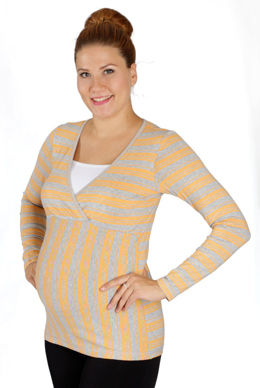 Těhotenské a kojicí tričko Rialto Devin pruhované 0277 Dámská velikost: 36