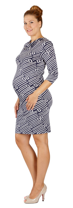 Těhotenské šaty Rialto Lariva modrošedé 0509 Dámská velikost: 42