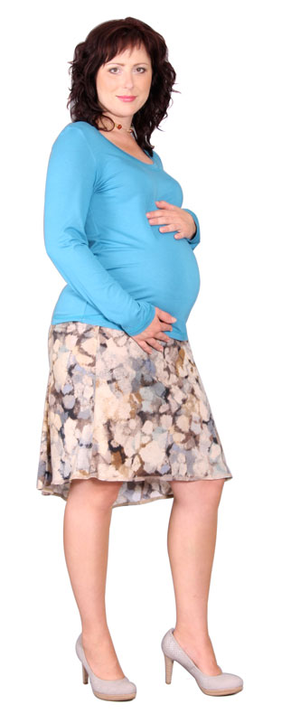 Těhotenská sukně Rialto Beers šedomodrý vzor 0356 Dámská velikost: 42