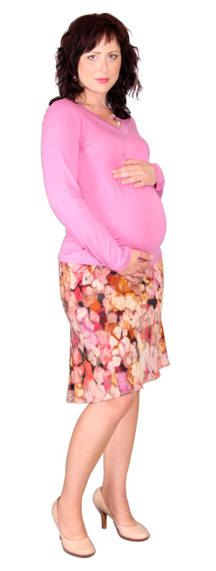 Těhotenská sukně Rialto Beers červený vzor 0355 Dámská velikost: 42