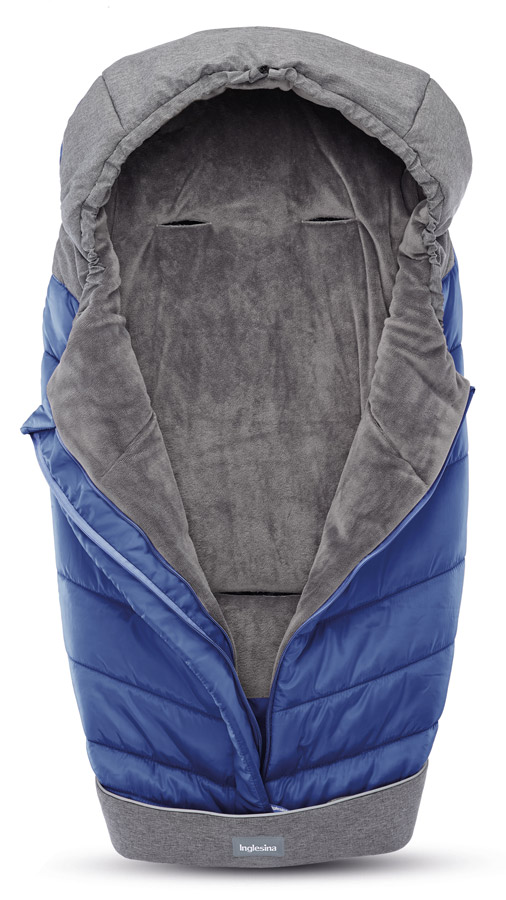 Inglesina Inglesina Fusak Winter Muff Royal Blue pro kombinovaný/Sportovní kočárek" "Barva:modré|Délka:100|Druh:zimní|Materiál:polyester|Prošívaný:ano|Stahovací:ano|Typ zapínání:pojízdný zip|Umístění fusaku:do kočárku|