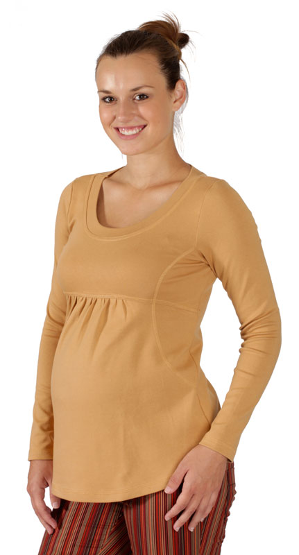 Těhotenské tričko Rialto Borvemore okrové 0072 Dámská velikost: 36