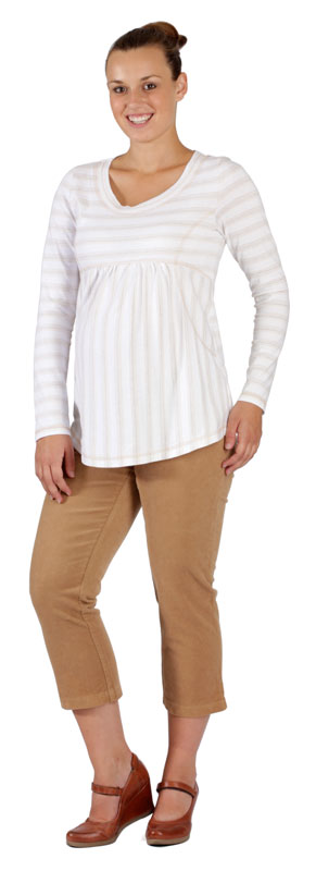 Těhotenské tričko Rialto Borvemore bílé + zlatý pruh 0053 Dámská velikost: 38