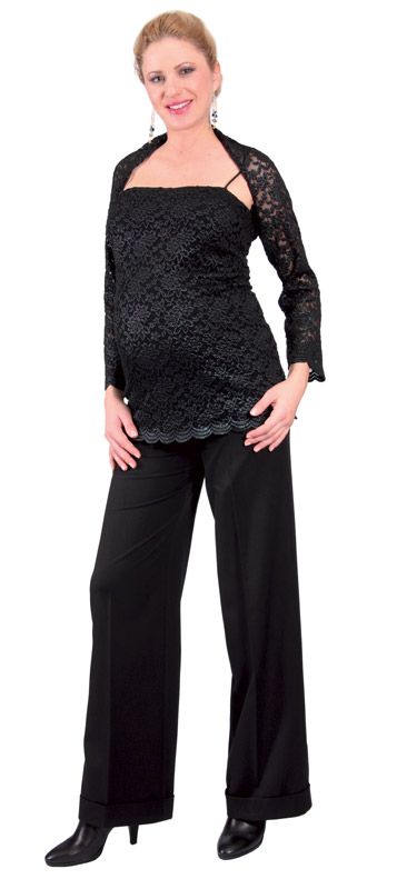 Těhotenské slavnostní kalhoty Rialto SACHY černé 0162 Dámská velikost: 50