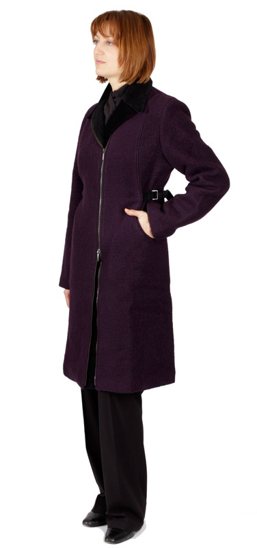 Dámský kabát Rialto Drap fialová 0086 Dámská velikost: 40