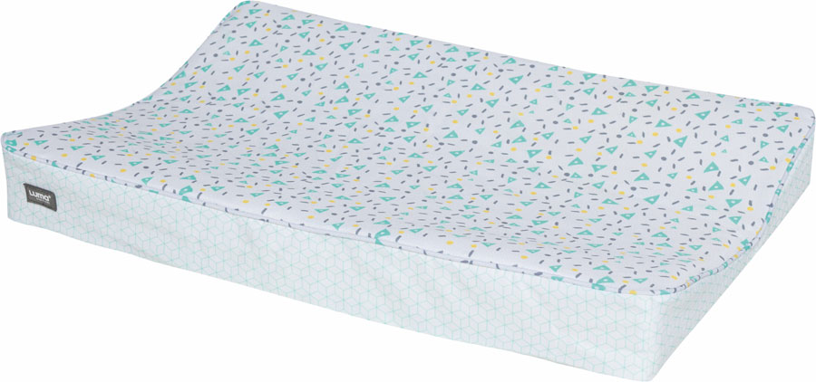 LUMA Přebalovací podložka malá Luma Shapes Mint" "Barva:Mentolová|Omyvatelná:ano|Se zvýšenými okraji:ano|Typ:podložky|Vzor:Shapes Mint|