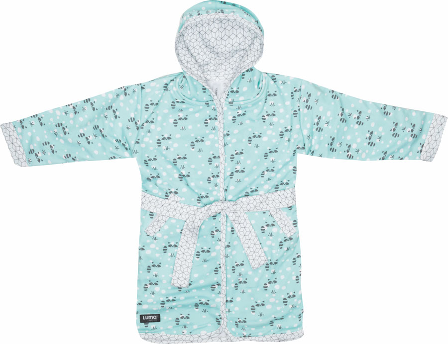 LUMA Župánek Luma - Racoon mint" "Barva:Mentolová|Druh:župan|Kategorie:Dětské doplňky|Vzor:Racoon mint|