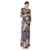 Těhotenské a kojicí šaty Rialto Lonffaux modrobéžové listy 0537 (Dámská velikost 36)