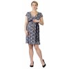 Těhotenské a kojící šaty Rialto Larochette tmavě modrá+bílý vzor 0565 (Dámská velikost 36)
