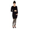 Těhotenské a kojící teplákové šaty z modalu Rialto Ladora, černé 0598 (Dámská velikost 34)