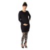 Těhotenské a kojící teplákové šaty z modalu Rialto Ladora, černé 0598 (Dámská velikost 34)