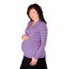 Těhotenské a kojící tričko Rialto Dalen růžovomodrý proužek 0380 (Dámská velikost 36)
