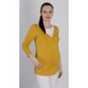Těhotenské a kojící tričko Rialto Delft žluté 0423 (Dámská velikost 36)
