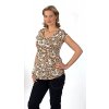 Těhotenské tričko Rialto Salice bílohnědočerné 7693 (Dámská velikost 38)