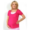 Těhotenské a kojící tričko Rialto Dine růžové 0297 (Dámská velikost 36)