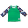 Dětské tričko do vody s rukávem Ocean, 0-6 měsíců modré zelené
