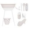 L104101 Sada všech výrobků trendové holandské značky LUMA babycare, které budete ke koupání potřebovat sestává z dětské plastové vaničky, stojanu pod vaničku , kyblíku na pleny s víkem, koupacího lehátka, koupacího teploměru, hřebínku a kartáčku, dětské manikúry a odtokové hadice. Cena sady je zvýhodněná oproti koupi po jednotlivých kusech! barva krémová pure oat