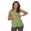 Těhotenská halenka Rialto Beiler lněná zelená 01244