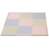 Hrací podložka puzzle s okrajem Silver Beige Pink 92x92 cm, 9 kusů, výška 1,4cm