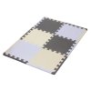 Hrací podložka puzzle s okrajem Silver Beige Grey 62x92 cm