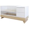 Kombi postýlka Faktum Sienna 3v1 White 70x120 s dotykovým otvíráním, přestavitelná na větší dětskou postel a praktickou skříňku