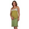 Těhotenská sukně Rialto Sanem lněná zelená 01244
