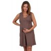 Těhotenské šaty Rialto Lille lněné hnědé 01246 (Dámská velikost 38)