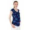 Těhotenské tričko Rialto Remich modrý tisk 4106 (Dámská velikost 36)