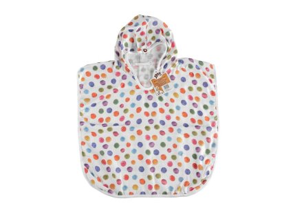 XKKO BMB Digi - Watercolour Polka Dots, Bambusové pončo, veľkosť 1, 1-2roky