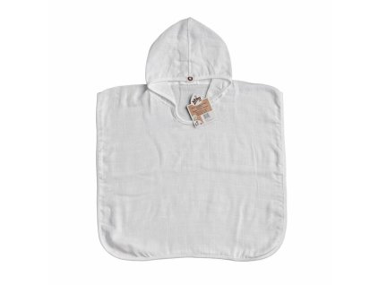 XKKO BMB Colours Bambusové pončo, white, veľ. 1, 1-2roky