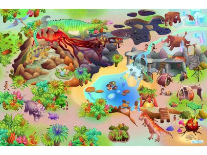Latexová podložka s 3D efektom - Park dinosaurov, 100x150