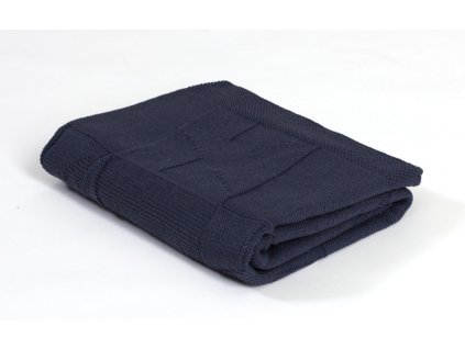 Pletená deka bavlna, Tmavo Modrá, Hviezdy, Rialto Baby