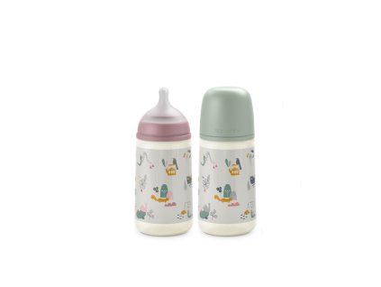 SUAVINEX | Dojčenská fľaša 270 ml M Walk - ružová