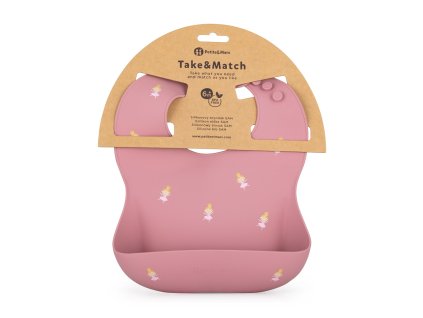 PETITE&MARS Podbradník silikónový Take&Match Rose Princesses 6m+
