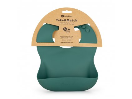 PETITE&MARS Podbradník silikónový Take&Match Misty Green 6m+