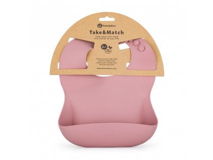 PETITE&MARS Podbradník silikónový Take&Match Dusty Rose 6m+