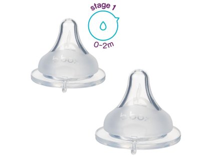 Náhradní savička pro kojeneckou lahev 2 ks 0-2m, nízký průtok