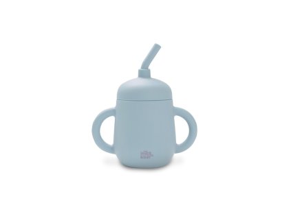 INTERBABY | Fľaštička so slamkou SILIKÓNOVÁ - modrá