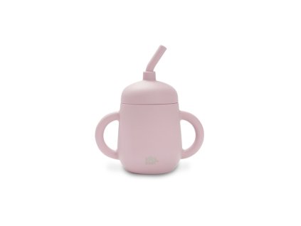 INTERBABY | Fľaštička so slamkou SILIKÓNOVÁ - růžová