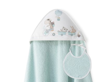 INTERBABY | OSUŠKA froté ZVIERATKÁ - zelená