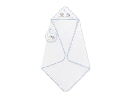 INTERBABY | OSUŠKA froté Sloník s drakom + podbradník - bílo/modrá