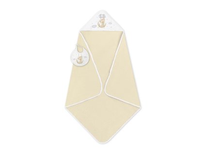 INTERBABY | OSUŠKA froté Medvedík na hojdačke + podbradník - krémová